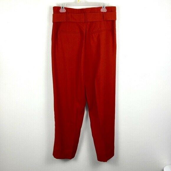 Madewell Womens Orange Clay Polyester Drapey Paperbag Tie Pants NWT - Picture 2 of 7